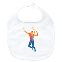 Baby Lätzchen Badminton bunte Silhouette...