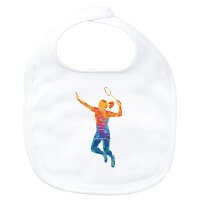 Baby L&auml;tzchen Badminton bunte Silhouette