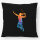 Kissen Badminton bunte Silhouette 40x40cm