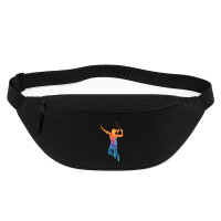 Bauchtasche Badminton bunte Silhouette 2,5 Liter Black