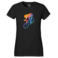 Damen T-Shirt Radsport bunte Silhouette