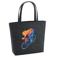 Filz Shopper Radsport bunte Silhouette 22 Liter