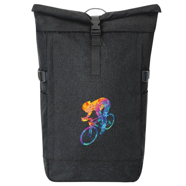 Kurierrucksack Radsport bunte Silhouette 30-44 Liter Black Melange