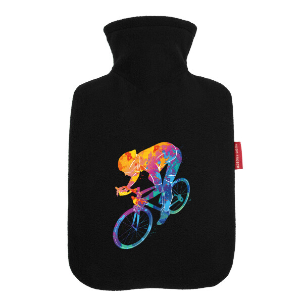 Wärmflasche Radsport bunte Silhouette
