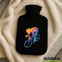Wärmflasche Radsport bunte Silhouette