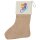 Weihnachtsstrumpf Radsport bunte Silhouette Beige Jute