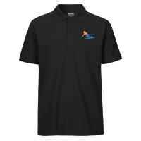 Herren Polo Shirt Ski fahren bunte Silhouette