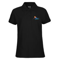 Damen Polo Shirt Ski fahren bunte Silhouette