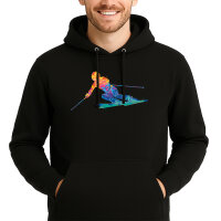 Unisex Hoodie Ski fahren bunte Silhouette