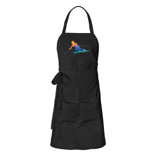 Schürze Ski fahren bunte Silhouette