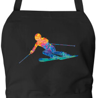 Schürze Ski fahren bunte Silhouette mit Taschen