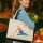 Jutetasche Ski fahren bunte Silhouette 21 Liter Black