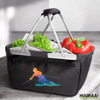 Einkaufskorb faltbar Ski fahren bunte Silhouette 20 Liter...