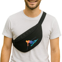 Bauchtasche Ski fahren bunte Silhouette 2,5 Liter Black