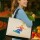 Jutetasche Snowboarden bunte Silhouette 21 Liter Black
