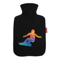 Wärmflasche Snowboarden bunte Silhouette