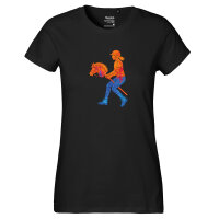 Damen T-Shirt Hobby Horsing bunte Silhouette
