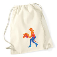 Turnbeutel Hobby Horsing bunte Silhouette 12 Liter