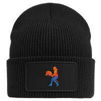 Beanie mit Patch Hobby Horsing bunte Silhouette Black