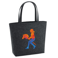 Filz Shopper Hobby Horsing bunte Silhouette 22 Liter