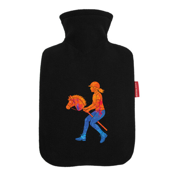 Wärmflasche Hobby Horsing bunte Silhouette