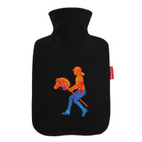 Wärmflasche Hobby Horsing bunte Silhouette