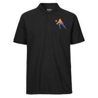 Herren Polo Shirt Volleyballerin bunte Silhouette