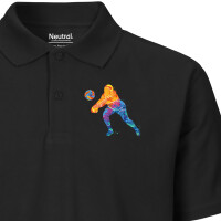 Herren Polo Shirt Volleyballerin bunte Silhouette