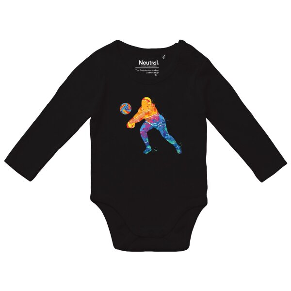 Baby Body Volleyballerin bunte Silhouette