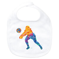 Baby Lätzchen Volleyballerin bunte Silhouette...