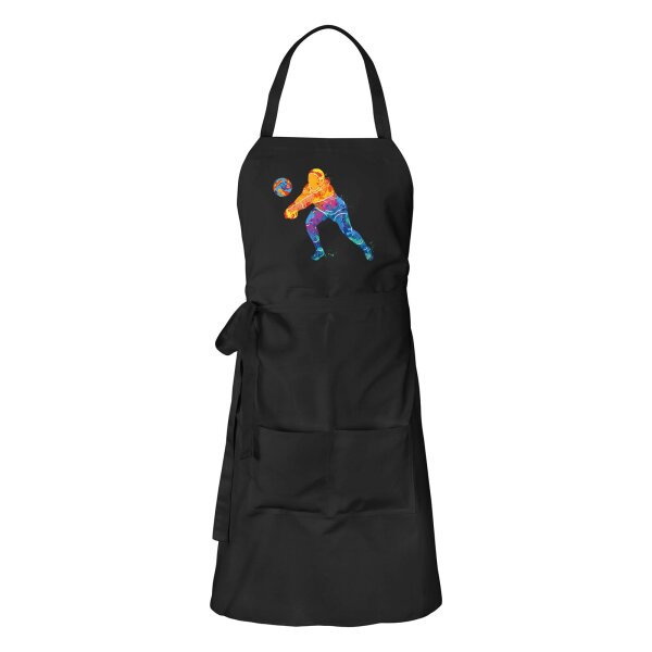 Schürze Volleyballerin bunte Silhouette