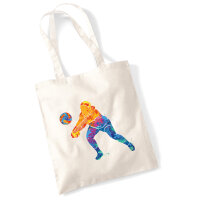 Jutebeutel Volleyballerin bunte Silhouette 10 Liter