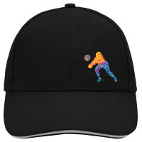 Kappe Volleyballerin bunte Silhouette