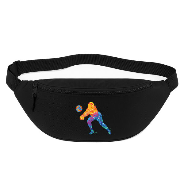 Bauchtasche Volleyballerin bunte Silhouette 2,5 Liter Black