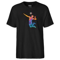 Herren T-Shirt Volleyballer bunte Silhouette