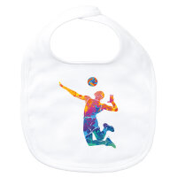 Baby Lätzchen Volleyballer bunte Silhouette...