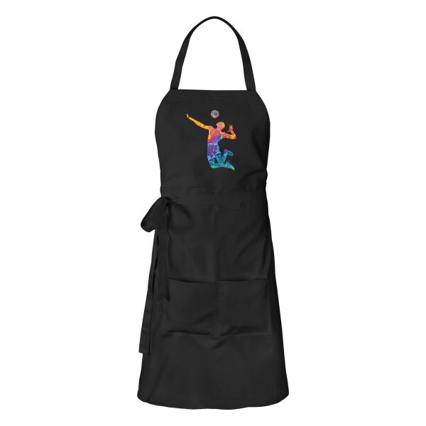 Schürze Volleyballer bunte Silhouette