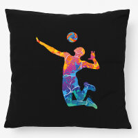 Kissen Volleyballer bunte Silhouette 40x40cm