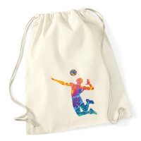 Turnbeutel Volleyballer bunte Silhouette 12 Liter