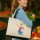 Jutetasche Volleyballer bunte Silhouette 21 Liter Black
