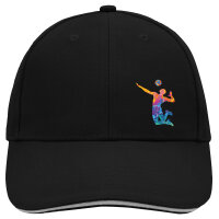 Kappe Volleyballer bunte Silhouette