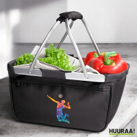 Einkaufskorb faltbar Volleyballer bunte Silhouette 20...