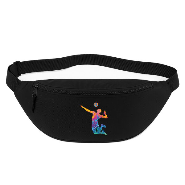 Bauchtasche Volleyballer bunte Silhouette 2,5 Liter Black
