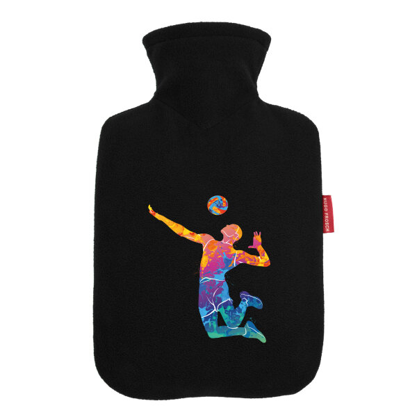 Wärmflasche Volleyballer bunte Silhouette