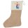 Weihnachtsstrumpf Volleyballer bunte Silhouette Beige Jute