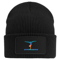 Beanie mit Patch Gymnastik Schwebebalken Black