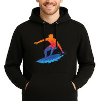 Unisex Hoodie Surfen bunte Silhouette