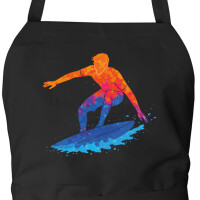 Schürze Surfen bunte Silhouette mit Taschen
