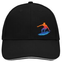 Kappe Surfen bunte Silhouette