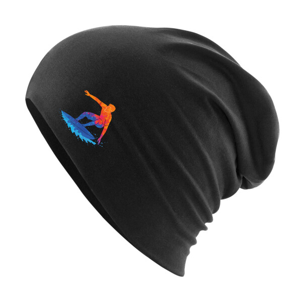 Beanie Surfen bunte Silhouette